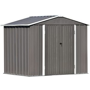 Outdoor Storage Sheds - 8x6Ft Large Metal Garden Patio Sheds for Bike and Tools with Lockable Doors