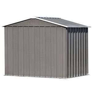 Outdoor Storage Sheds - 8x6Ft Large Metal Garden Patio Sheds for Bike and Tools with Lockable Doors