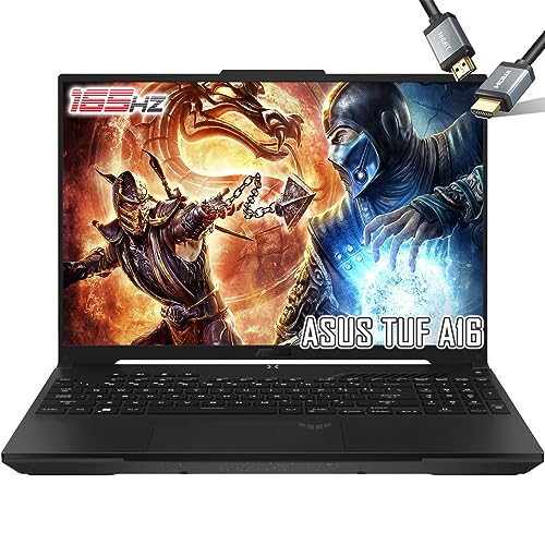 ASUS TUF Gaming Laptop 2023-16inch WUXGA IPS Display 165Hz 100% sRGB - AMD Ryzen7 7735HS Beat i7-12650H - AMD Radeon RX7600S Beat RTX3060 - Backlit KB - HDMI Cable (32GB DDR5 RAM |1TB PCIe SSD)