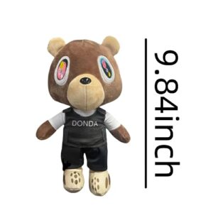 9.8 Inch Kanye Wetter Teddy Bear Plush Toys, Soft Cuddly Kanye Wets Teddy Bear Stuffed Animal Plush Doll, Plush Bear Figure Pillow Toys Gifts for Kids and Home Decoration