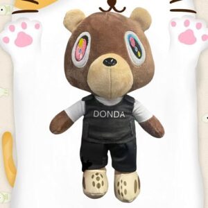 9.8 Inch Kanye Wetter Teddy Bear Plush Toys, Soft Cuddly Kanye Wets Teddy Bear Stuffed Animal Plush Doll, Plush Bear Figure Pillow Toys Gifts for Kids and Home Decoration