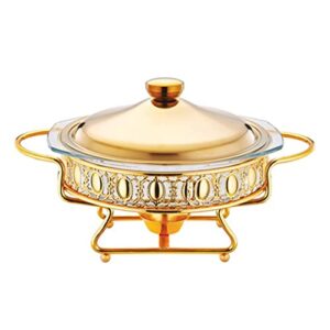 Chafing Food Warmer Chafing Dish Buffet Set Buffet Servers and Warmers Professional Chaffing Server Set Commercial Chafer for Catering (Gold 2L)