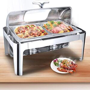 Chafing Dish Electric Food Warmer Chafer Chafing Dish Commercial Rectangular Buffet Servers and Warmers - Keep Food Being Fresh and Delicious - 9L (A)