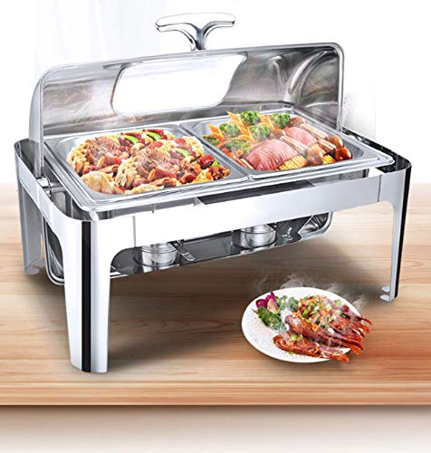 Chafing Dish Electric Food Warmer Chafer Chafing Dish Commercial Rectangular Buffet Servers and Warmers - Keep Food Being Fresh and Delicious - 9L (A)