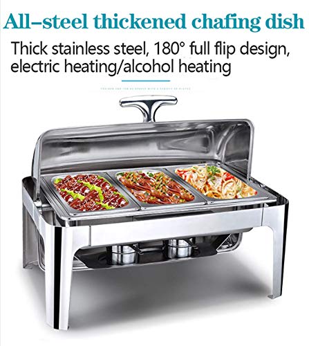 Chafing Dish Electric Food Warmer Chafer Chafing Dish Commercial Rectangular Buffet Servers and Warmers - Keep Food Being Fresh and Delicious - 9L (A)