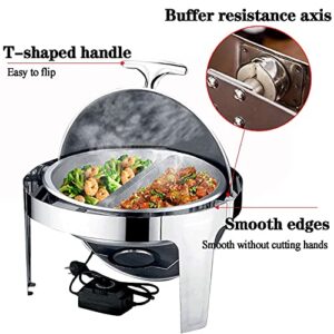 Chafing Dishes and Food Warmers Set 6L Electric Food Warmers Buffet Server for Parties Stainless Steel Chafing Dish Catering Restaurant Kitchen Utensils (1/2 Size PAN)