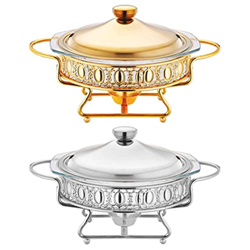 Chafing Food Warmer Chafing Dish Buffet Set Buffet Servers and Warmers Professional Chaffing Server Set Commercial Chafer for Catering (Silver 2L)