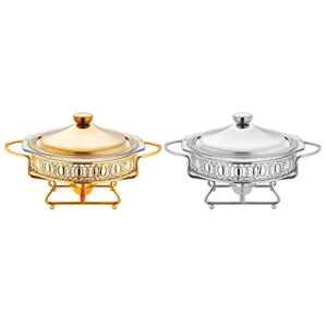 Chafing Food Warmer Chafing Dish Buffet Set Buffet Servers and Warmers Professional Chaffing Server Set Commercial Chafer for Catering (Silver 2L)