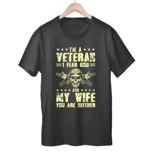 gift for fear god and wife lovers perfect for non veterans men women black multicolor t shirt