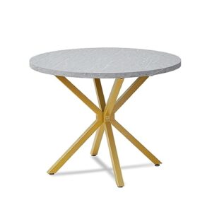 round dining table, modern marble kitchen dining table with four metal legs, marble top dining table for indoor use side table for kitchen restaurant living room casual cafe（grey）
