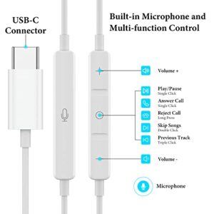 2-Pack USB-C Headphones for iPad Pro Samsung Galaxy Google Pixel Oneplus Huawei Sony...