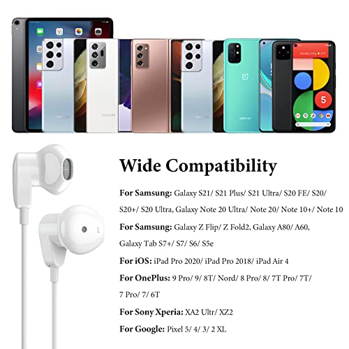 2-Pack USB-C Headphones for iPad Pro Samsung Galaxy Google Pixel Oneplus Huawei Sony...