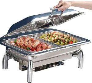 catering food warmers, chafing dish buffet servers and warmers stainless steel chafer with food warming tray perfect for keeps buffet food warm 9l 400w banquet party food warming (b)