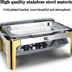 Stainless Steel Chafing Dishes with Lid for Parties, 9L Commercial Food Warmer for Buffet, Buffet Server with 3 Kind of Warming Tray for Holidays, Catering, Home Dinners