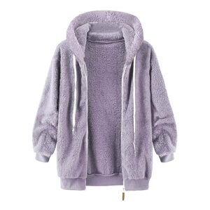 BLNVKOP Women's Plus Size Hooded Sweatshirt Fleece Coat Winter Warm Pocket Zipper Top Jacket Winter Work Outwear