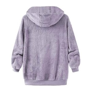 BLNVKOP Women's Plus Size Hooded Sweatshirt Fleece Coat Winter Warm Pocket Zipper Top Jacket Winter Work Outwear