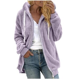 BLNVKOP Women's Plus Size Hooded Sweatshirt Fleece Coat Winter Warm Pocket Zipper Top Jacket Winter Work Outwear