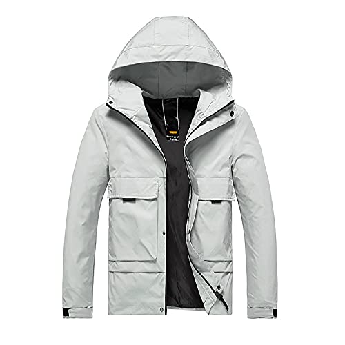 Men's Hooded Ski Jacket Winter Warm Mountain Parka Coat Waterproof Rain Jacket Outdoor Hiking Windproof Windbreaker