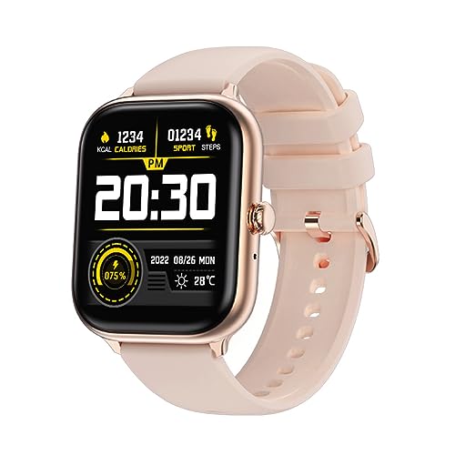 Smart Watch,1.69" Ultra Retina Screen Fitness Tracker,All Day Heart Rate and Blood Oxygen Monitoring,Over 110+Sport Modes with IP67 Waterproof,12Mm Ultra Thin Alloy Body for iOS Android,Gold