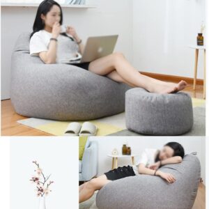 HIGOGO Lazy Sofa Cover Bean bag Chair Cover Without Filler, BeanBag Cover, Home Furniture Accessories (Color : D, Size : 80 * 90cm)