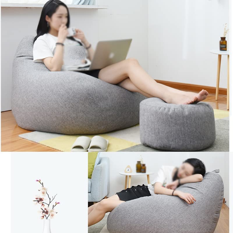 HIGOGO Lazy Sofa Cover Bean bag Chair Cover Without Filler, BeanBag Cover, Home Furniture Accessories (Color : D, Size : 80 * 90cm)