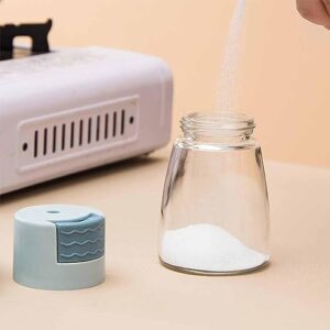 Salt and Pepper Shakers Precise Quantitative Push Type, Seasoning Bottle Dispenser Tank (Beige)