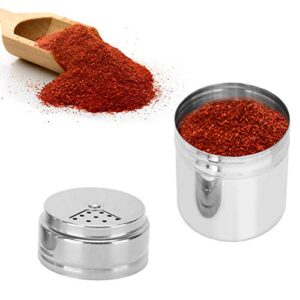 5Pcs Seasoning Bottle, Stainless Steel Spice Shaker with Rotating Cover, Spice Dispenser for Salt Powder Sugar Pepper Barbecue Tools