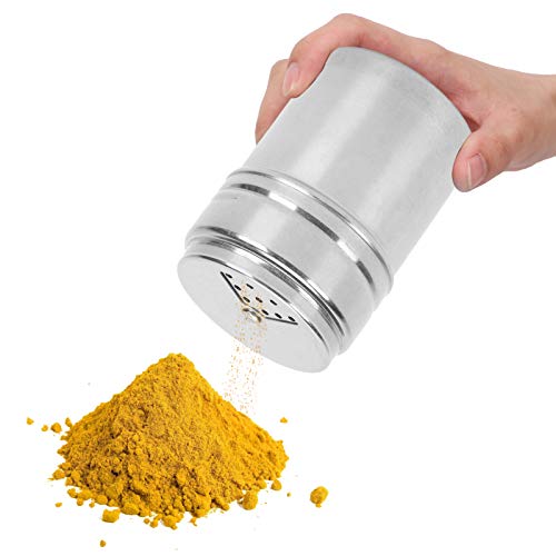 5Pcs Seasoning Bottle, Stainless Steel Spice Shaker with Rotating Cover, Spice Dispenser for Salt Powder Sugar Pepper Barbecue Tools