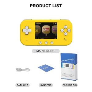 Retro Video Game Console Handheld Game Console Built-in 32G SD Card 5000+ Gaming and Multiple Emulators Support Open Source Linux System-Yellow