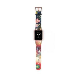 creative vibes2 floral smart watch band compatible with smart watch series 1, 2, 3, 4, 5, 6, 7, & se - leather watch bands for smart watches (38-41 mm, gold matte)