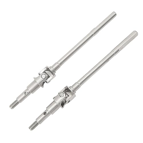 Alaaner 2PCS RC Car Front Axle Drive Shaft Set Stainless Steel RC Front CVD Drive Shaft Upgrades Parts for FMS 1/10 Remote Control Car Silver