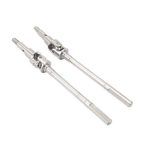 Alaaner 2PCS RC Car Front Axle Drive Shaft Set Stainless Steel RC Front CVD Drive Shaft Upgrades Parts for FMS 1/10 Remote Control Car Silver