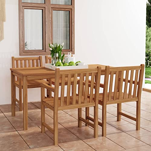 GuyAna 5 Piece Patio Dining Set Solid Teak Outdoor Dining Table Outdoor Patio Set Outdoor Dining Furniture Patio Dining Sets Wood 3059939