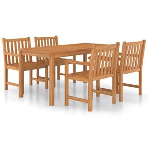 GuyAna 5 Piece Patio Dining Set Solid Teak Outdoor Dining Table Outdoor Patio Set Outdoor Dining Furniture Patio Dining Sets Wood 3059939