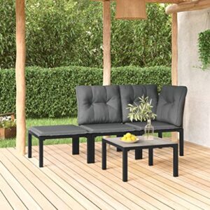 guyana 4 piece patio set dining patio furniture set outdoor patio furniture set patio couches for outdoor furniture black and gray poly rattan