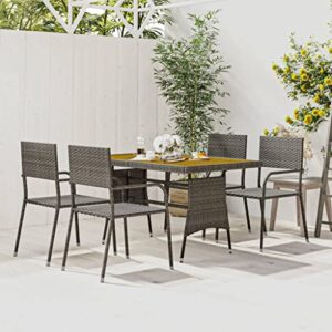 wfauibr dining set 5 piece patio ，full set of family gathering tables，lounge set ，for balcony, lawn, garden, or poolside, this set is outdoor spaces.gray/b，5 piece 51.2"