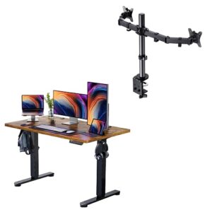 ergear height adjustable electric standing desk dual monitor desk mount