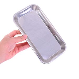 SUSOSU Breakfast Tray Tray Holder Procedure Steel Plate Flat Organizer Metal Traystype Storage Waste Silver Serving