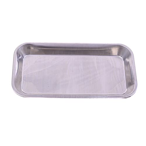 SUSOSU Breakfast Tray Tray Holder Procedure Steel Plate Flat Organizer Metal Traystype Storage Waste Silver Serving