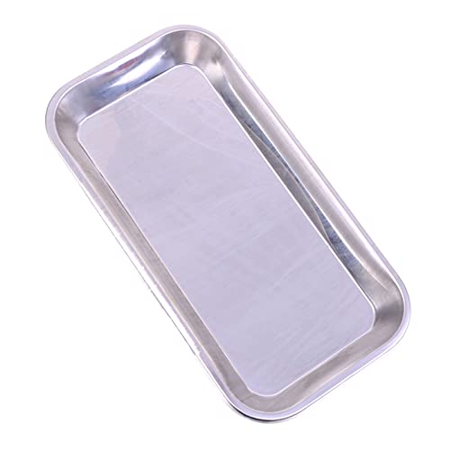 SUSOSU Breakfast Tray Tray Holder Procedure Steel Plate Flat Organizer Metal Traystype Storage Waste Silver Serving