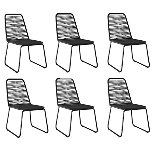 WFAUIBR Dining Set 7 Piece Patio,Patio Furniture Set,Lawn Chairs Set ，for Bedroom, Office, Teaching Building, Library, Flower Shop, Porch，Black/B,7 Piece 63"