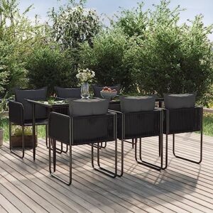 wfauibr dining set 7 piece patio， patio furniture set ，lawn chairs set ，the patio set is perfect for a small backyard or balcony, and serves as a relaxing place to enjoy time outdoors，black/b