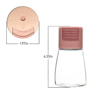 Salt and Pepper Shakers Precise Quantitative Push Type, Glass Metered Salt Dispenser, Measuring Salt and Pepper Shakers, Salt Healthy Intake Suitable for Home Cooking-2pcsF