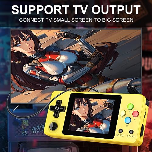 Wireless Retro Game Console Handheld Game Console 2.7 inch IPS Retro Games Consoles Classic Emulator Hand-held Gaming Console Linux Video Games System-Yellow
