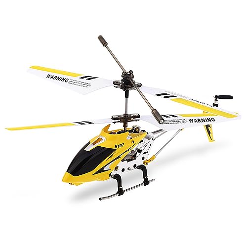 DWIU RC Helicopter Model, S107G 2.4G 3CH Dual-Propeller Remote Control Aircraft Model with Gyro, Mini Helicopter Toys for Adults Beginners (RTF Version