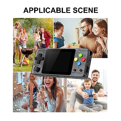 Wireless Retro Game Console Handheld Game Console 2.7 inch IPS Retro Games Consoles Classic Emulator Hand-held Gaming Console Linux Video Games System-Black Transparent