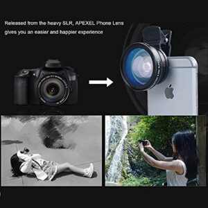 2 in 1 Camera Lens 0.45x Super Wide Angle&12.5X Macro Mobile Phone Lens Kit for Smartphones