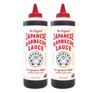 bachan's the original japanese barbecue sauce, 34 ounces, non gmo, no preservatives and bpa free, condiment for wings chicken beef pork seafood noodle recipes and authentic japanese dish ~ 2 count