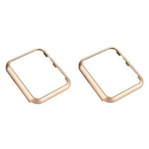 ukcoco watch frame 2pcs metal screen metal gold apples s watch 40mm screen protector 44mm watch case watch bumper watch cover protective film strap aluminum alloy dial