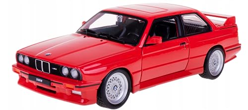 1988 3 Series M3 E30 Red 1/24 Diecast Model Car by Bburago 21100RD